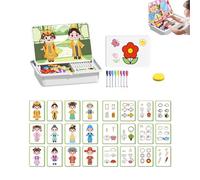 Genérico Magnetic Puzzles Face Dress up Travel Game Double Side Preschool Educational Learning for Kids, Portable Magnetic Dress up Face, for Toddlers 3-6 (Chinese Style)