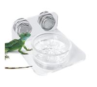 Generico Magnetic Reptile Feeding Ledge - Acrylic Magnet 8.6x6.6x3cm 4cm | Suction Cup Snake Water Tray Bowl | Elevated Gecko Feeder for Lizards Chameleons Tree Frogs Small Pets Terrarium Feeding