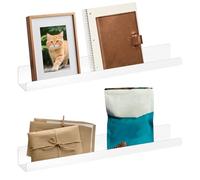 Genérico Magnetic Shelf - Acrylic Reusable Display Panel | Wall Mounted Floating Book Shelves | Bookshelf For Whiteboard Refrigerator Home Kitchen Desktop Locker Cubicle Kids Teacher Accessory