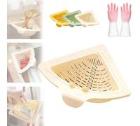 Genérico Magnetic Triangular Sink Corner Rack,Magnetic Sink Strainer & Drain Basket,Twist-Open Knob Design Bottom Pop Automatically,For Kitchen Food Waste Catcher & Kitchen Sponge Holder (Mix)