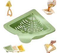 Genérico Magnetic Triangular Sink Corner Rack - Twist-Open Bottom Design, Punch-Free Drainage Filter Basket for Kitchen Sink Use, Kitchen Sponge Holder and Food Scraps Catcher (Green)