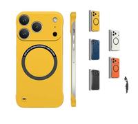 Genérico Magnetic Ultra Thin Frameless Matte Slim Case for iPhone 17 Pro MAX,17/16/15/14/13,Minimalist Lightweight Soft Touch Skin (Yellow,For iPhone17)