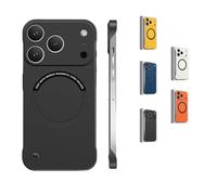 Genérico Magnetic Ultra Thin Frameless Matte Slim Case for iPhone 17 Pro MAX,17/16/15/14/13,Minimalist Lightweight Soft Touch Skin (Black,For iPhone17)