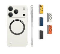 Genérico Magnetic Ultra Thin Frameless Matte Slim Case for iPhone 17 Pro MAX,17/16/15/14/13,Minimalist Lightweight Soft Touch Skin (White,For iPhone17Air)