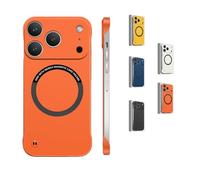 Genérico Magnetic Ultra Thin Frameless Matte Slim Case for iPhone 17 Pro MAX,17/16/15/14/13,Minimalist Lightweight Soft Touch Skin (Orange,For iPhone17Air)