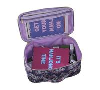 Genérico Mahjong Bag for Travel - Large Capacity Game Storage Holder | Retro Pattern Portable Handbag | Multifunctional Mahjong Case for Home Living Room Dorm Party Game Night Vacation Makeup