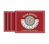 Genérico Mahjong Beginners Guide 4 Pieces US Table Game Rules Waterproof Paper Mahjong Scoring Card for Family Friends Party Holiday Indoor Use
