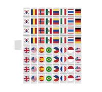 Generico Mahjong Juego de fichas Mahjong, juego Mahjong Puzzle a | con bandera nacional, 64 ladrillos de construcción, juegos de sociedades portátiles azulejos para diversión