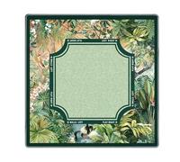 Genérico Mahjong Mat - Tropical Plants Vintage 80x80cm Anti Slip Game Table Cover | Multi Purpose Poker and Tile Mat | For Mahjong Card Games Home Dorm Apartment Living Room Table Decor