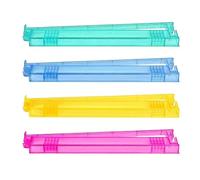 Genérico Mahjong Racks, Set of 4 Transparent Tile Rack with Pusher for Organized Gameplay, Suitable for Adults, Beginners, Home, Travel, Party, and Game Night, Clear Acrylic Design, 17.8x3.1x1inches