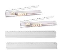 Genérico Mahjong Racks with Pushers - 20 Inch 4PCS Clear Acrylic Magnetic Mahjong Tile Racks Shaped Upgraded Set Durable Game Organizer For Standard Large Tiles