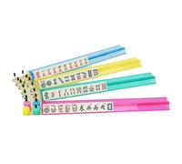 Genérico Mahjong Racks with Pushers, Us Tile Holders Set, 4 Pieces Portable and 18.5 Inch Clear Design, Portable Game Accessory for Storage, Table Play, Beginners Activities