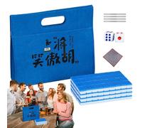 Genérico Mahjong Tile Set, Small Tabletop Mahjong Match Kit, 0.94x0.67 Inches Complete Board with Tablecloth Ruler Dice and Bag, Family Game for Leisure, Travel, Home, Party Entertainment