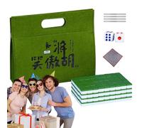 Genérico Mahjong Tile Set, Small Tabletop Mahjong Match Kit, 0.94x0.67 Inches Complete Board with Tablecloth Ruler Dice and Bag, Family Game for Leisure, Travel, Home, Party Entertainment