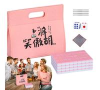 Genérico Mahjong Tile Set, Small Tabletop Mahjong Match Kit, 0.94x0.67 Inches Complete Board with Tablecloth Ruler Dice and Bag, Family Game for Leisure, Travel, Home, Party Entertainment