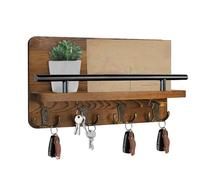 Genérico Mail Key Holder - Wall Mount Mail Holder | Wood Storage Key Shelf | Wooden Organizer With Storage Shelf | Wall Hooks Organizer For Entryway, Bills, Letters, Wallets, Accessories, Small Items