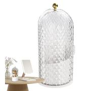 Genérico Makeup Brush Holder With Lid,12.3x12.3x27cm Dustproof 360°Rotating Makeups Brush Organizer - Effortless Organization Makeups Brushes Holder Large Capacity Makeup Brushes Organizer