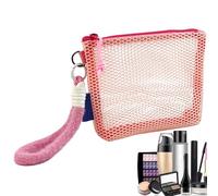 Genérico Makeup Travel Organizer | Cosmetic Organizer Bag | Aesthetic Clear Cosmetic Net Pocket Lightweight for Daily Toiletry Car Gym Honeymoon Vacation Hiking Dorm Hotel