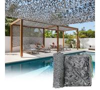 Genérico Malla de Camuflaje 1x2m Red de Camuflaje Gris, Red Camuflaje para Sombrilla Cámping Caza Decoración, Tela Camuflaje de Sombra para Terraza, Balcón 1.5x5m 2x12m 3x5m 4x7m(4x20m)