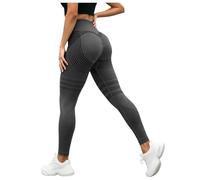 Genérico Mallas de compresión 3D para Mujer, adelgazantes, de Cintura Alta, sin Costuras, Push up, Opacas, para Yoga y Fitness. (a-Dark Gray, XL)
