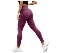 Genérico Mallas de compresión 3D para Mujer, adelgazantes, de Cintura Alta, sin Costuras, Push up, Opacas, para Yoga y Fitness. (Brick Red-F, XXL)