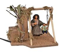 Generico Mamá y niño en el Columpio en Movimiento 10 cm