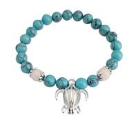 Genérico Maman Plata Joyería Pulsera de tortuga del océano versátil y creativo, calado, volcánico natural, Pulsera chapada en negro anillos, talla única, Cristal artificial, No es una piedra preciosa