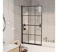 Genérico Mampara de Ducha ESG Negro 80x140 cm,Bricolaje,Fontanería,Piezas y Herramientas para componentes de fontanería,Artículos de Ducha,Puertas de ducha-150746