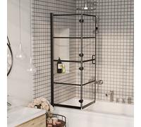 Genérico Mampara de Ducha Plegable ESG Negro 100x140 cm,Bricolaje,Fontanería,Piezas y Herramientas para componentes de fontanería,Artículos de Ducha,Puertas de ducha-150744