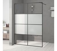 Genérico Mampara de Ducha Vidrio ESG semiesmerilado Negro 140x195 cm,Bricolaje,Fontanería,Piezas y Herramientas para componentes de fontanería,Artículos de Ducha,Paredes y mamparas de ducha-152129