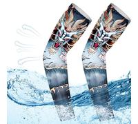 Genérico Mangas protectoras para brazos - Mangas de tatuajes temporales Keep Cool, de tatuaje temporal Compresión solar Cubierta de brazo largo Brazo de arte corporal, protectoras de brazo Protect