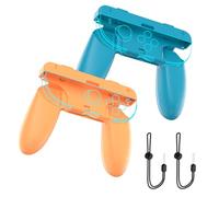 Genérico Mango para Switch 2 Joy-Con, 2 piezas de mango para controlador izquierdo y derecho, mango ergonómico para gamepad, soporte para mango (naranja-azul)