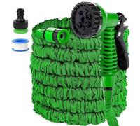 Genérico Manguera de jardín extensible 52,5 m con adaptadores 1,27 cm y 1,9 cm, 7 modos de pulverización para riego y lavado de coche
