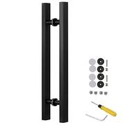 Genérico Manija de Puerta Moderna de Doble Cara con Accesorios, manija de Puerta corrediza para Granero, Oficina, Vidrio, Puerta, Juego de manijas inoxidables, 50, 60, 80 y 120 cm de Largo.