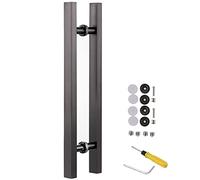Genérico Manija de Puerta Moderna de Doble Cara con Accesorios, manija de Puerta corrediza para Granero, Oficina, Vidrio, Puerta, Juego de manijas inoxidables, 50, 60, 80 y 120 cm de Largo.
