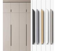 Genérico Manija Invisible for puerta de armario, manija sellado borde del cajón gabinete, color negro, Simple, moderna, lujo, sin perforación(Cashmere gray,150MM)