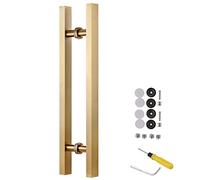 Genérico Manija Moderna de Doble Cara con Accesorios para Puerta corrediza de Granero, Oficina, Vidrio y Puerta. Juego de manijas inoxidables. Longitud: 50, 60, 80 y 120 cm (Color: Dorado,