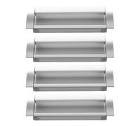 Genérico Manija Oculta Empotrada para Puertas Corredizas, Tirador Invisible de Aluminio 4 Piezas, Distancia entre Agujeros 96 Mm, Compatible Armarios y Puertas de Bolsillo, Herraje