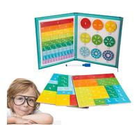 Genérico Manipuladores de matemáticas - 8.66x7.08x0.6 Pulgadas Math Magnetic Counter, Magnetic Fraction Puzzle, montesori Fraction Tiles Círculos for Kids Tiles Circle Cubes, Conters Accesorios