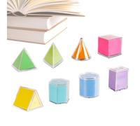 Genérico Manipulativos de Formas 3D - Material de matemáticas de 8 Piezas para educación en casa,Bloques Patrón para Manipulativos Matemáticos - para Estudiantes Maestros Preescolar y Jardín de