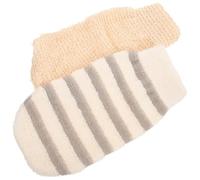 Genérico Manoplas Exfoliantes para Baño 2 Piezas, Guantes de Ducha de Lino Tejidos, Tamaño 21x11 y 22x12 Cm, Doble Cara para Exfoliación Corporal y Limpieza Profunda Piel, Accesorios