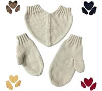 Genérico Manoplas para Parejas,Guantes para Parejas,Manoplas De Punto Hechas A Mano De Pareja Completa,Couple Full Finger Gloves,Manoplas de Invierno Mano a Mano con Dedo Completo