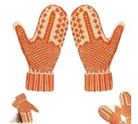 Genérico Manoplas The Naughty List, tejido de punto acogedor con un toque oculto, divertidas manoplas de invierno cálidas tejidas a mano con el dedo corazón oculto (1Pair)