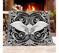 Genérico Manta Abstracto GeometríA Runas MíSticas Manta de sofá de Viaje, Cobija refrescante Transpirable, Batamanta Mujer, Suave y cómoda de sofá Blanco, para otoño e Invierno XXL 180x200 cm