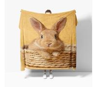 Genérico Manta Animal Lindo Conejo Manta de sofá de Viaje, Cobija refrescante Transpirable, Batamanta Mujer, Suave y cómoda de sofá Beige, para otoño e Invierno XL 150x200 cm