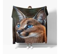 Genérico Manta Caracal Animal de Cerca Manta de sofá de Viaje, Cobija refrescante Transpirable, Batamanta Mujer, Suave y cómoda de sofá MarróN, para otoño e Invierno XL 150x200 cm