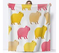 Genérico Manta Carpincho Dibujado A Mano Mantas De Lana Estampadas, para Adultos Y Niños, Blanco Mantas Franela Súper Esponjosas, Manta De Sherpa Suave Y Cálida 220 x 240 cm