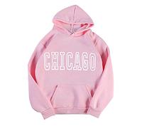 Genérico Manta con capucha para adulto y mujer, estampado casual de manga larga, O-cuello, bolsillo Tops suéter Cárdigans ligeros para mujer con bolsillos, rosa, XL