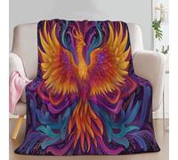 Genérico Manta con Estampado Fantasía Abstracto Animal Fénix, Manta Naranja-Amarillo de Franela para Sofá Cama Extra Cálido Sobrecama 100 x 130 cm - Caliente Transpirable para Otoño e Invierno