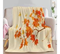 Genérico Manta con Estampado Minimalista Animal Planta Mariposa, Manta Amarillo Claro de Franela para Sofá Cama Extra Cálido Sobrecama 100 x 130 cm - Caliente Transpirable para Otoño e Invierno